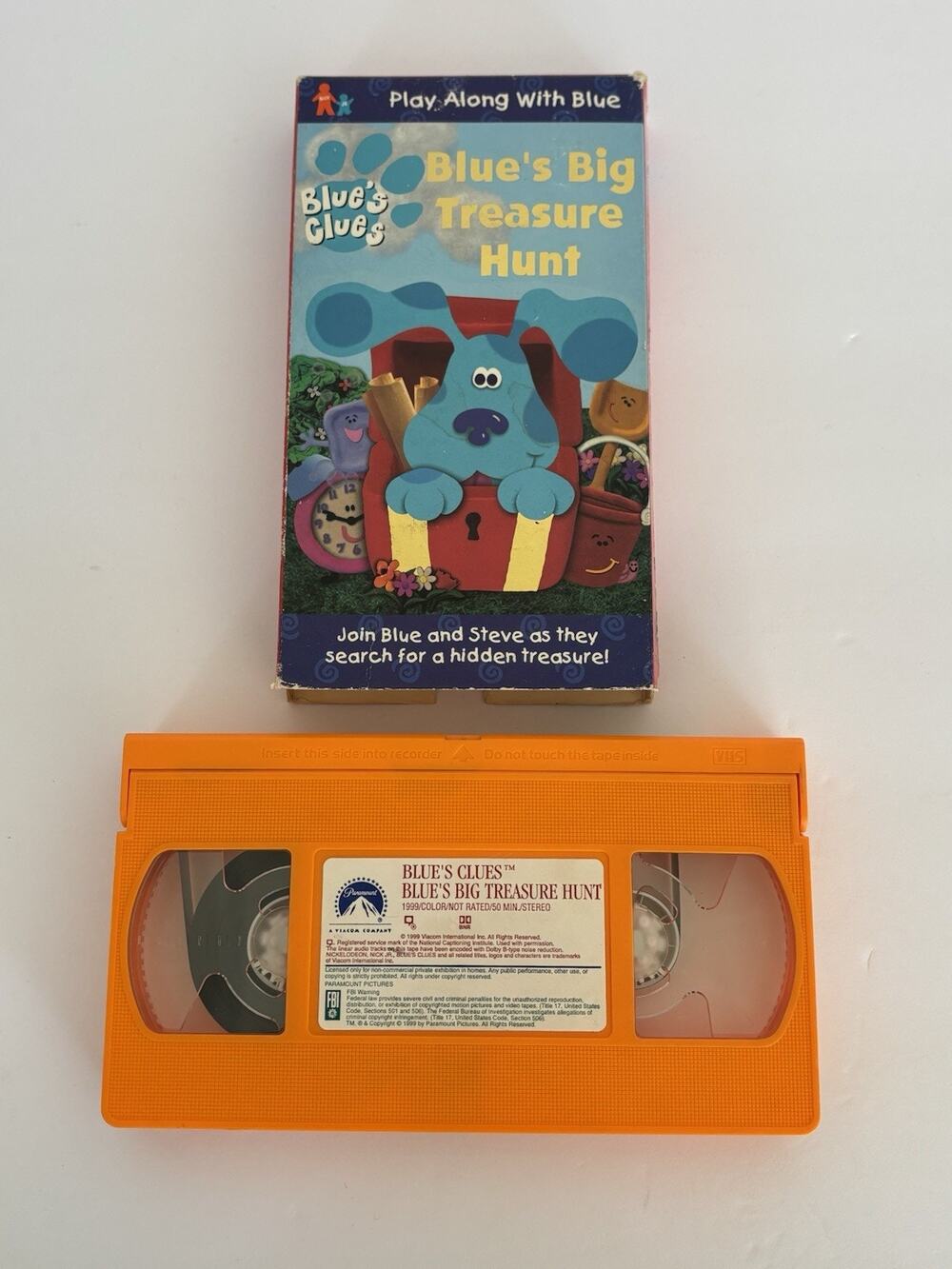 Blue’s Clues Blue's Big Treasure Hunt VHS 1999 Nick Jr Steve Nickelodeon Cartoon
